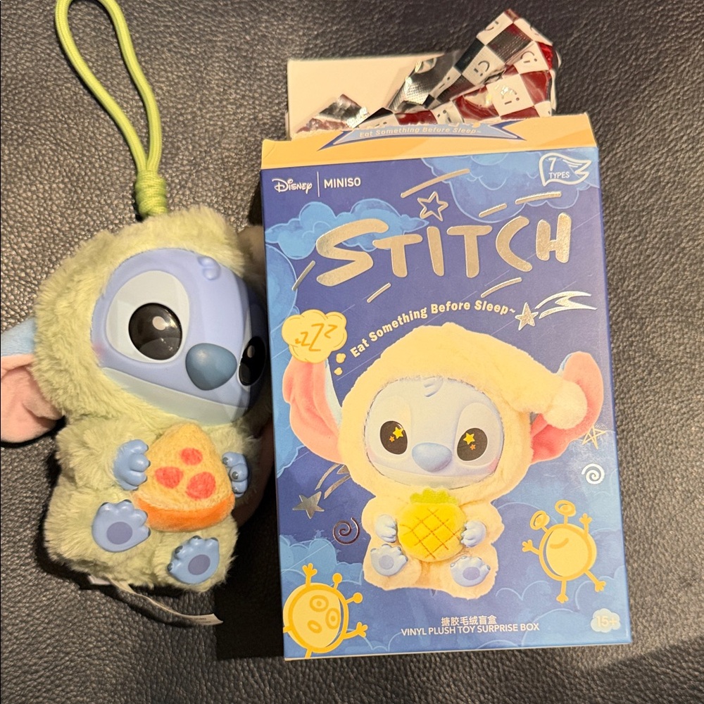 Disney Stitch Plush Keychain - Light Green & Light Blue